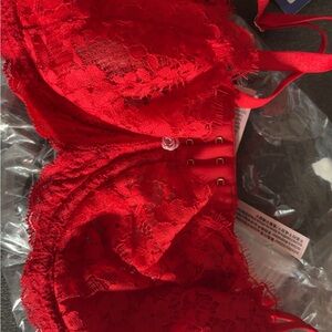 Victoria's Secret Red Lace Push-Up Bra